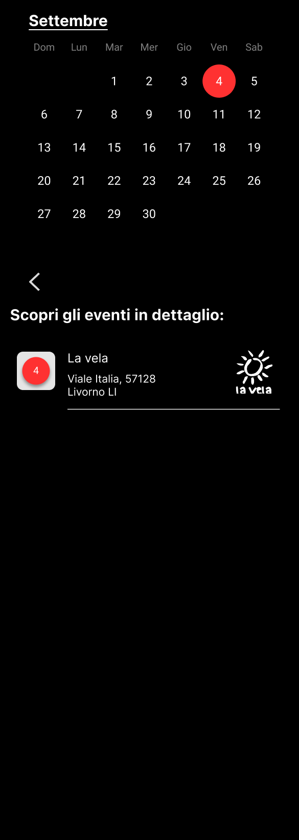 Calendario cena cantata settembre