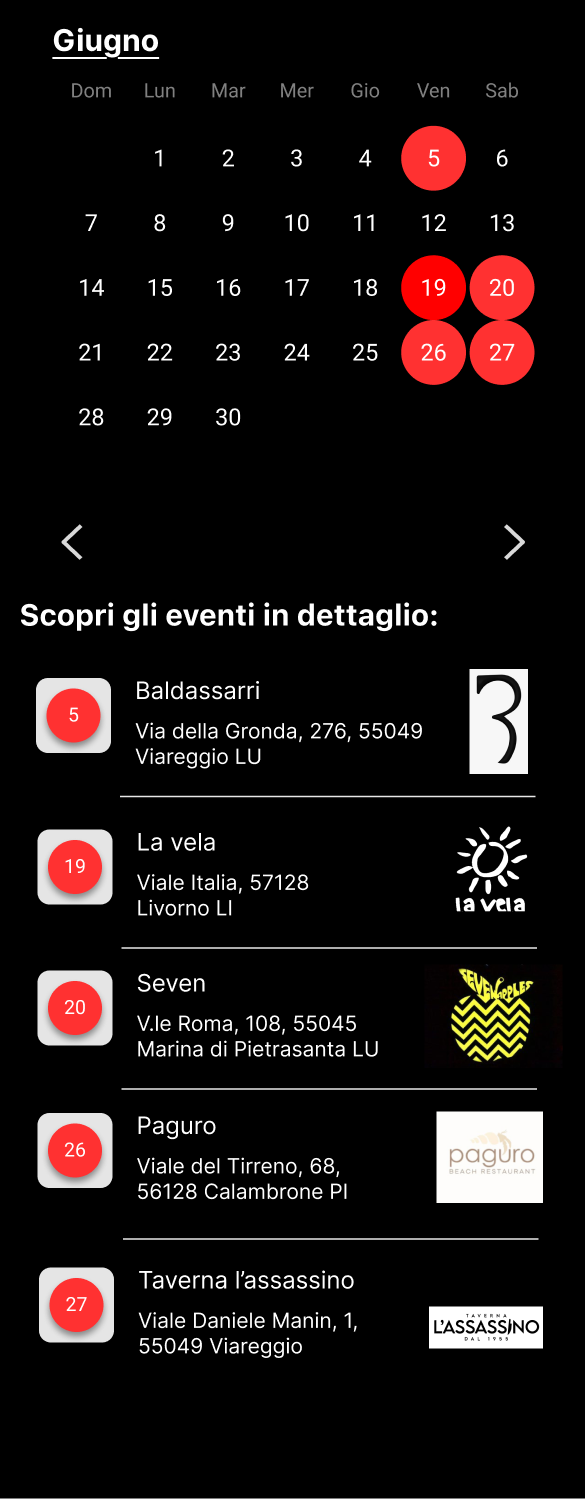 Calendario cena cantata giugno